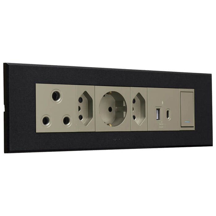 Major Tech RSA,Schuko,Dbl V-Slim A&C USB Omni TI/GR 3VOMNI1TG