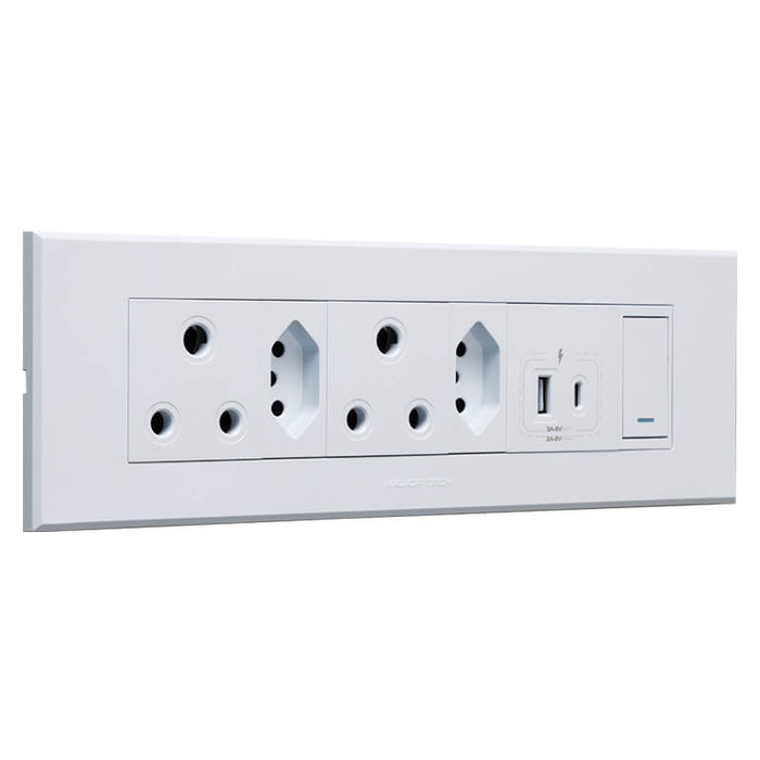 Major Tech VETi 3 AURA - RSA, V-Slim, Schuko, USB-A & USB-C Omni Cluster - Complete | 3VOMNI1WW