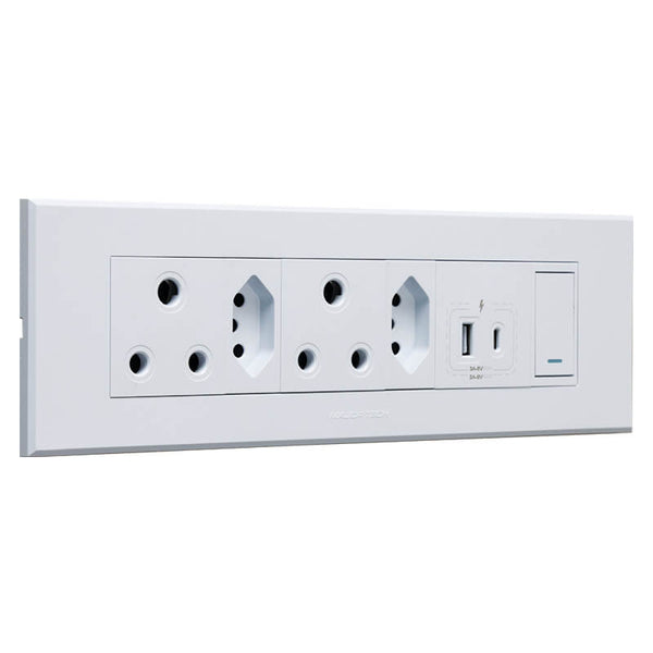 Major Tech VETi 3 AURA - RSA, V-Slim, Schuko, USB-A & USB-C Omni Cluster - Complete | 3VOMNI1WW