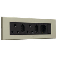 Major Tech Dbl RSA,Dbl V-Slim,Schuko Omni GR/TI 3VOMNI4GT