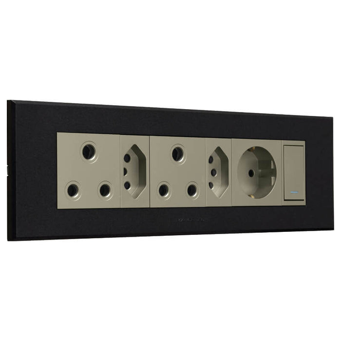 Major Tech Dbl RSA,Dbl V-Slim,Schuko Omni TI/GR 3VOMNI4TG
