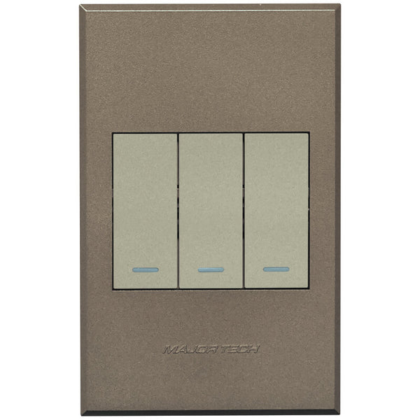 Major Tech Three Lever Switch Cover PlateTI/BZ (100mmx50mm) 3VP13TB