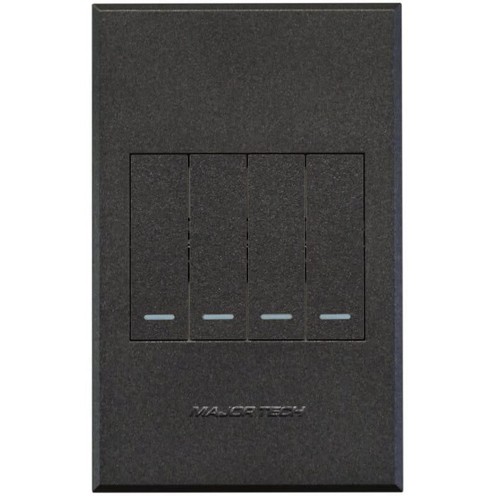 Major Tech Four Lever Switch Cover Plate GR/GR (100mmx50mm) 3VP14GG