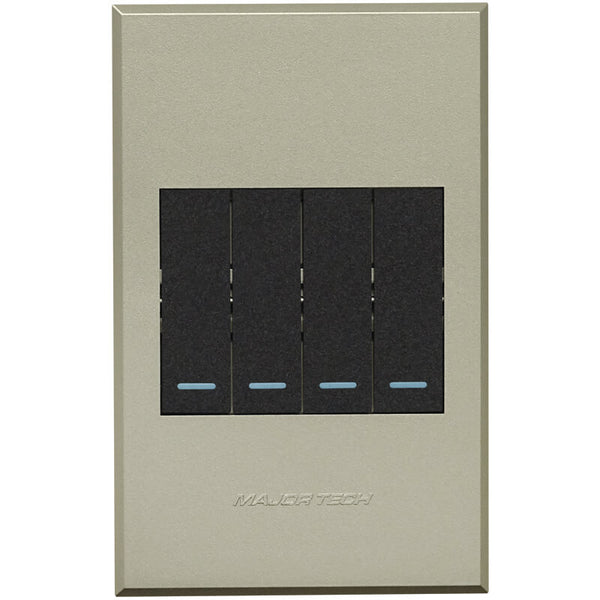 Major Tech Four Lever Switch Cover Plate GR/TI (100mmx50mm) 3VP14GT