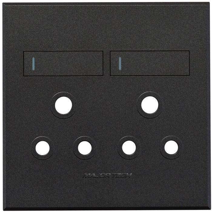 Major Tech Double Socket Cover Plate GR/GR (100mmx100mm) 3VP22GG