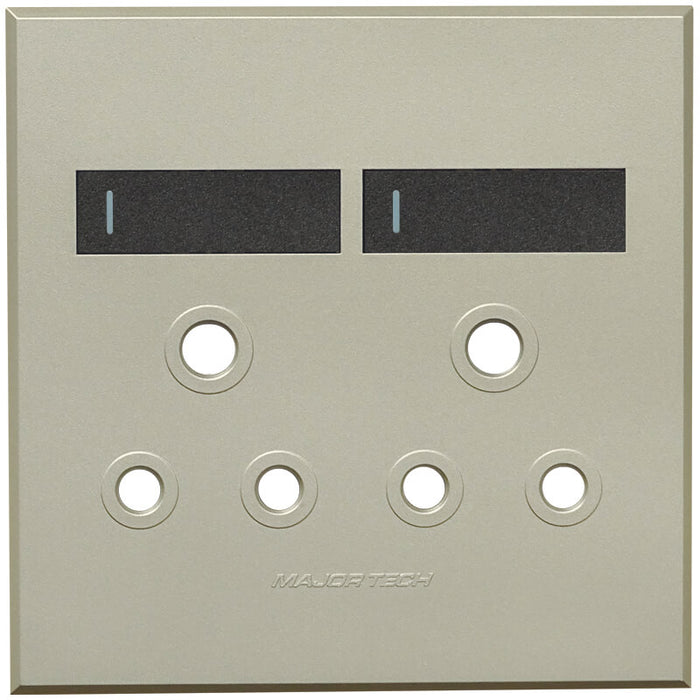 Major Tech Double Socket Cover Plate GR/TI (100mmx100mm) 3VP22GT