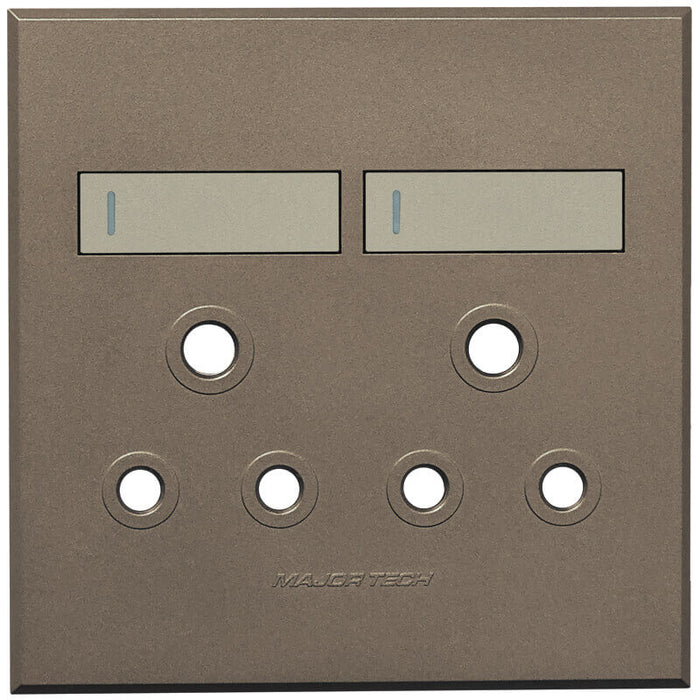 Major Tech Double Socket Cover Plate TI/BZ (100mmx100mm) 3VP22TB