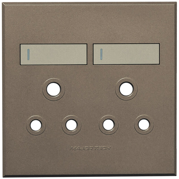 Major Tech Double Socket Cover Plate TI/BZ (100mmx100mm) 3VP22TB