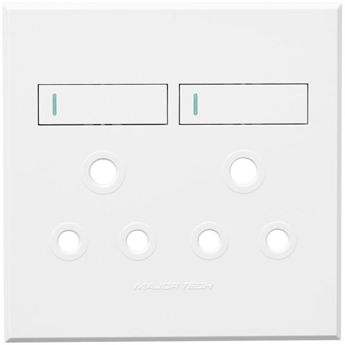 Major Tech VETi 3 POLA - Double RSA Socket Cover Plate - Monoblock | 3VP22WW