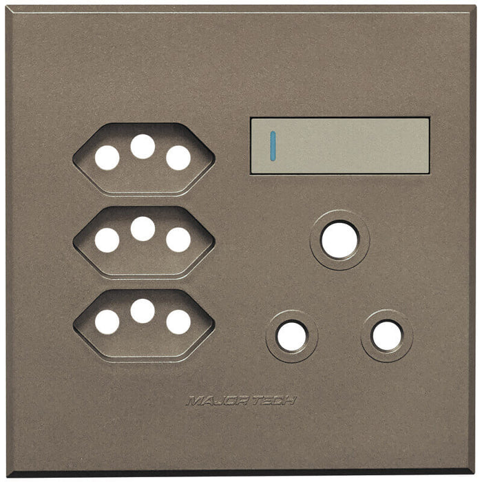 Major Tech Single RSA, Triple V-Slim Cover Plate TI/BZ (100mmx100mm) 3VP25TB