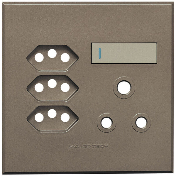 Major Tech Single RSA, Triple V-Slim Cover Plate TI/BZ (100mmx100mm) 3VP25TB