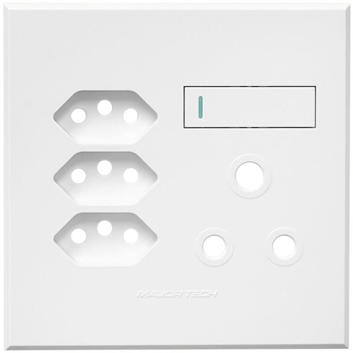 Major Tech VETi 3 POLA - V-Slim & RSA Socket Cover Plate - Monoblock | 3VP25WW