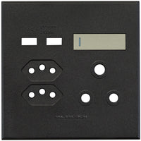 Major Tech Single RSA, Double V-Slim, Double USB Cover Plate TI/GR (100mmx100mm) 3VP27TG
