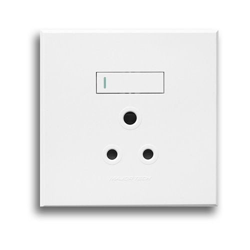 Major Tech Single RSA Socket WT (100mmx100mm)  3VW21