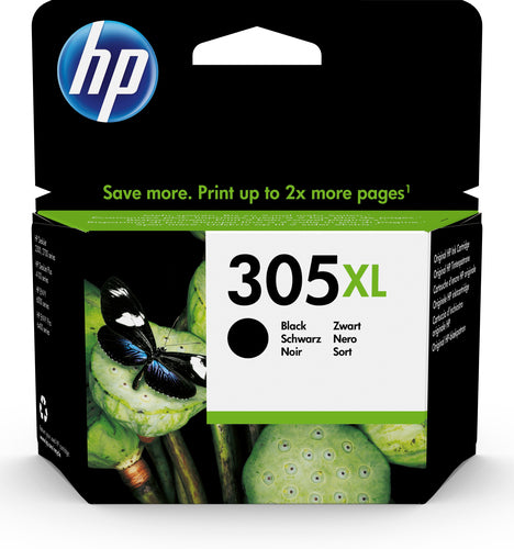 HP 305XL High Yield Black Ink Cartridge - Genuine HP Printer Ink - Save More, Print More!