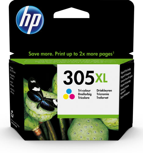 HP 305XL High Yield Tri-Colour Original Ink Cartridge - Print More, Save More