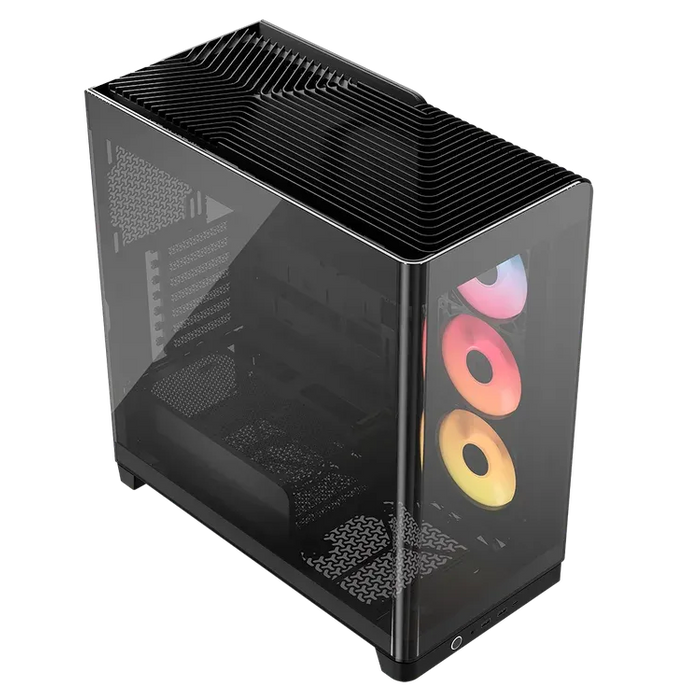 FRAME 4500X LX-R RGB LINK Panoramic Glass Mid-Tower PC Case; 3x RGB Fans Inclided; 4x 2.5'' ; 2x 3.5''; Black