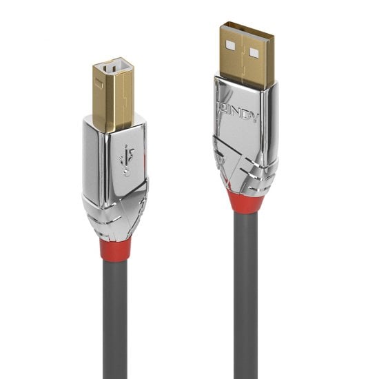 LINDY 3M USB2.0 AM TO BM CROMO L CABLE (36643) - CAB-USB2-3M-CL