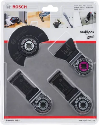 Bosch Starlock Multi-Tool Blade Set: Flooring & Fitting. ACZ 85 EB, AIZ 32 BSPB, AIZ 32 EPC, ATZ 52 SC. Flooring Blade Kit.