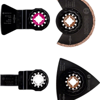 Bosch Starlock Multi-Tool Blade Set: Tile, Wood & Metal Cutting. ACZ85, AVZ78, ATZ52, AIZ20. Superior Performance!