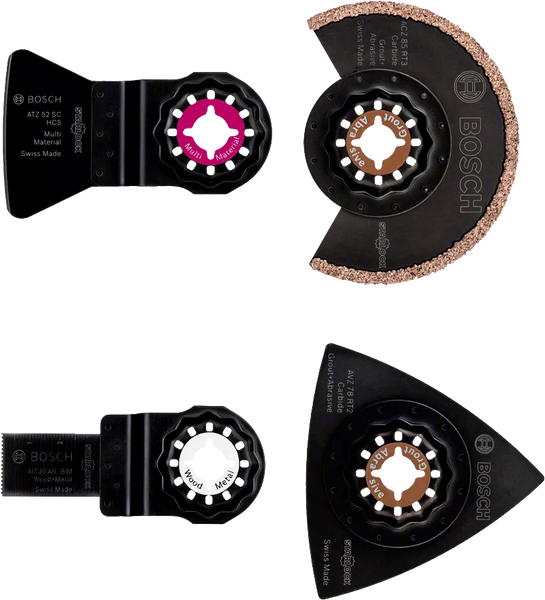 Bosch Starlock Multi-Tool Blade Set: Tile, Wood & Metal Cutting. ACZ85, AVZ78, ATZ52, AIZ20. Superior Performance!