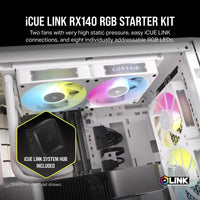 Corsair RX Series; iCUE LINK RX140; 140mm Fan; Dual Pack - White.