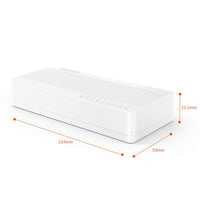 Tenda S108 8-Port Fast Ethernet Switch for SOHO - Network Hub, White Background