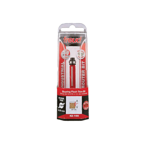 Freud 9.5 x 25.4mm Flush Trim Bit c/w Bearing 1/4 Shank 42-10025P