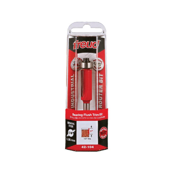Freud 12.7 x 12.7mm Flush Trim Bit C - W Bearing 1 - 4 Shank 42-10425P
