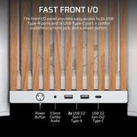 FRAME 4000D RS WOOD Modular High Airflow Mid-Tower PC Case; 4x  RS Fans; White & Oak.