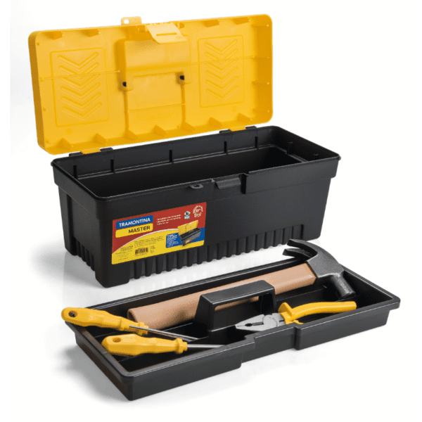 Tramontina 13" (33Cm) Plastic Tool Box With Plastic Removable Tray - 43804/013