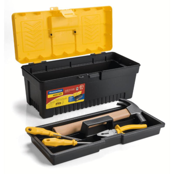Tramontina 17? (43Cm) Plastic Tool Box With Plastic Removable Tray - 43804/017