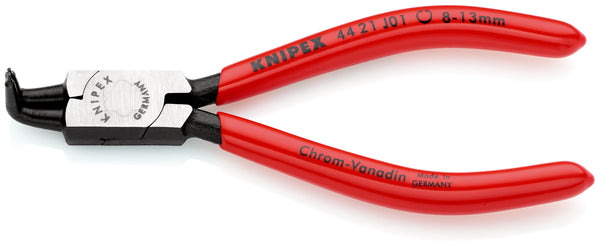 KNIPEX 44 21 J01 SB Circlip Pliers for internal circlips in bore holes with plastic coating black atramentized 130 mm - KNI4421J01SB