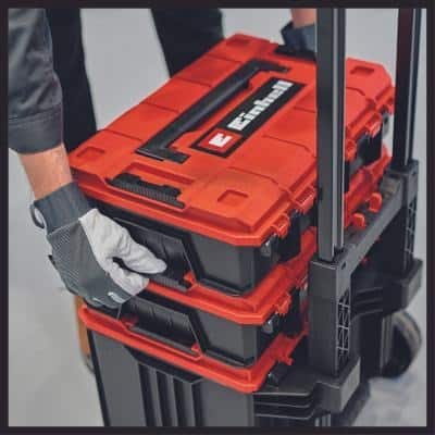 Einhell E-CASE L: Rolling Tool Box System - Modular Carrying Case with Wheels for Easy Transport