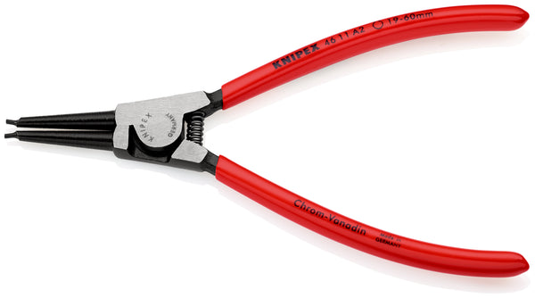 KNIPEX 46 11 A2 SB Circlip Pliers for external circlips on shafts with plastic coating black atramentized 180 mm - KNI4611A2SB
