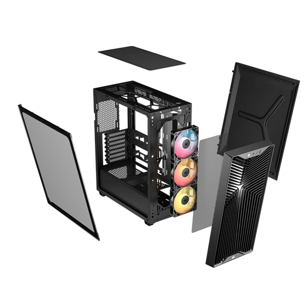3200D RS ARGB Mid-Tower PC Case; 3x RS120 ARGB fans incl - Black.-CC-9011344-WW