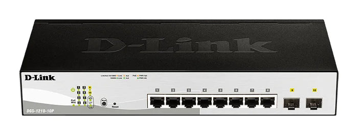 D-LINK 8-ports 10/100/1000Base-T PoE Smart Switch plus 2 SFP ports - 78W PoE budget D-Link Consumer