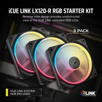 CORSAIR LX-R RGB Series; iCUE LINK LX120-R RGB; 120mm RGB Fan; Triple Fan Kit.-CO-9051050-WW