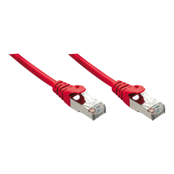 LINDY 0.5M F/UTP CABLE CAT5E RED (48235) - NET-FLY-R-0.5M-L