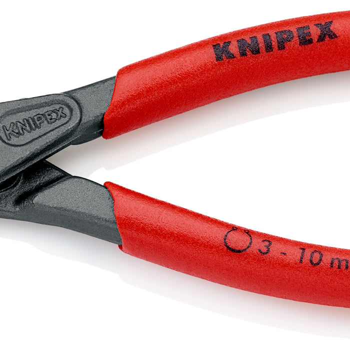 KNIPEX 49 11 A0 SB Precision Circlip Pliers for external circlips on shafts with non-slip plastic coating grey atramentized 140 mm - KNI4911A0SB