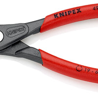 KNIPEX 49 11 A2 SB Precision Circlip Pliers for external circlips on shafts with non-slip plastic coating grey atramentized 180 mm - KNI4911A2SB