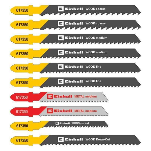 Einhell Jigsaw Blades Box 10-Pcs T-Sh., Jig Saw Accessory- 49617350