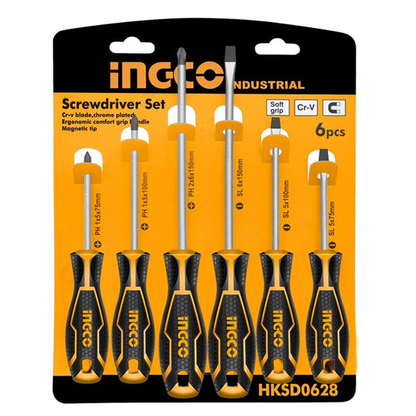 Ingco Screwdriver (set of 6) CR-V - HKSD0628