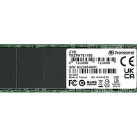 TRANSCEND 250GB MTE115S PCI-E GEN 3x4 M.2 2280 SSD 3D NAND - 3200 MB/s Read 1300 MB/s Write - 100 TBW Transcend