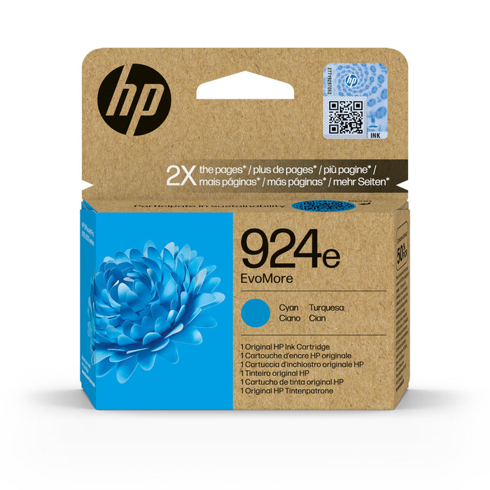 HP 924e EvoMore Cyan Original Ink Cartridge | Buy Online