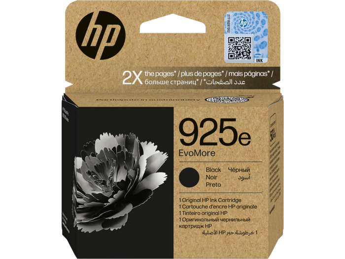HP 925e EvoMore Black Original Ink Cartridge | High Yield Printing