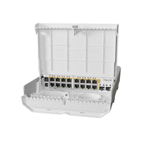 MikroTik netPower 16P 16 Gigabit PoE-out ports and 2 SFP+, PSU is not included-MT-RBCRS318-16P-2S+OUT