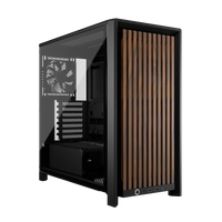 FRAME 4000D RS WOOD Modular High Airflow Mid-Tower PC Case; 4x  RS Fans; Black & Walnut.