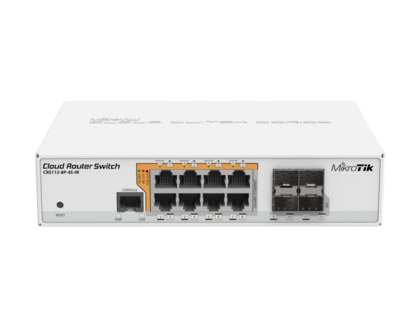 MikroTik Cloud Router Switch 8 Port PoE 4SFP | CRS112-8P-4S-IN-MT-RBCRS112-8P-4S-IN