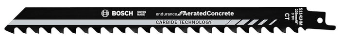 Bosch S1141HM Carbide Reciprocating Saw Blade for Aerated Concrete - 225mm, 3 TPI - Durable Concrete Cutting